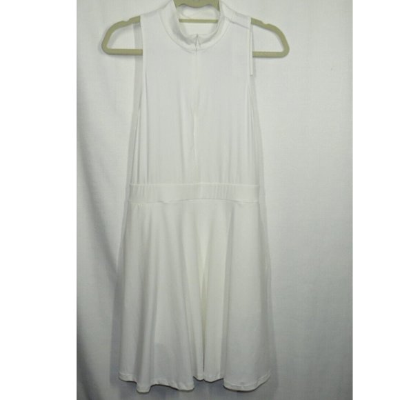 Halara White Sleeveless Half Zip 2 in 1 Golf Mini Dress With Shorts Size XL - Picture 5 of 13